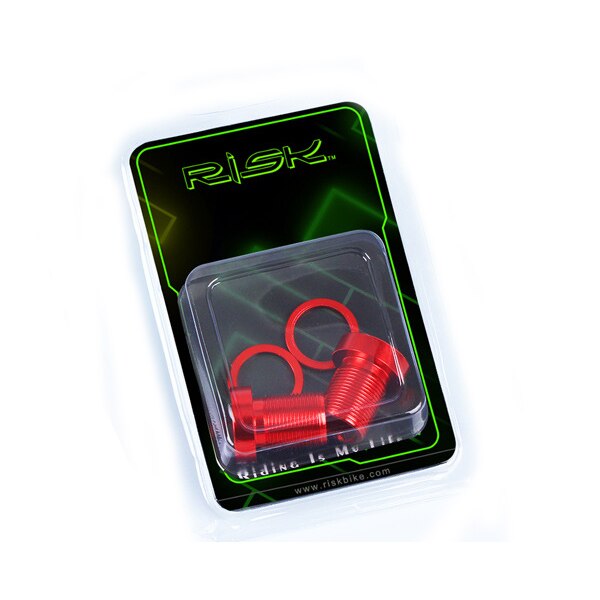 RISK 2pcs Splined Bottom Bracket Bolts Aluminum Alloy M15*19MM Waterproof MTB Bike Bottom Bracket Screws Cranks Cycling Parts: Red