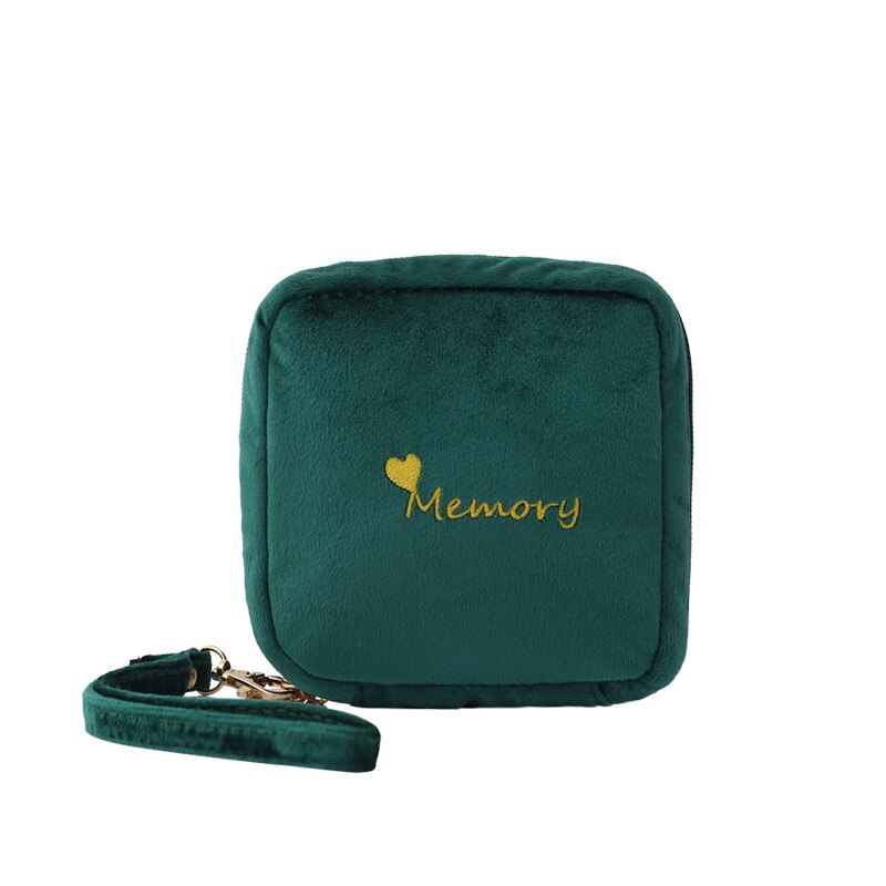 Purdored 1 Pc Mini Lipstick Zak Vrouwen Fluwelen Kleine Make Up Bag Travel Maandverband Zak Voor Meisjes Cosmetische Organizer case: green
