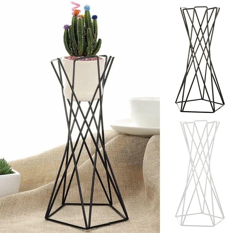 Rustieke Onregelmatige Bloem Plant Pot Houder Geometrische Metalen Rek Lucht Planten Houder Rack Tuin Display Decoratie