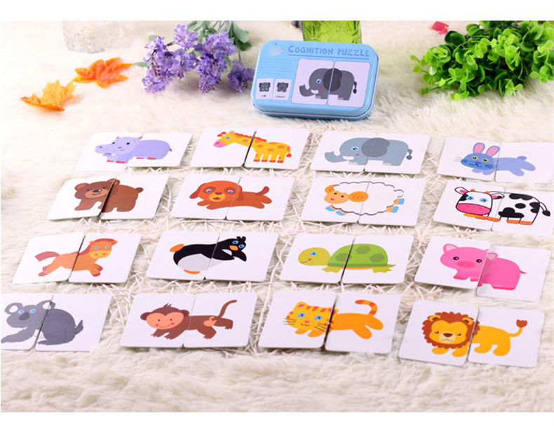 3D Puzzles Pädagogisches Spielzeug Für Kinder Eisen Box Set Fahrzeug/Tier/Obst Puzzles Alphabet Erkenntnis TPuzzle Zählen sticks