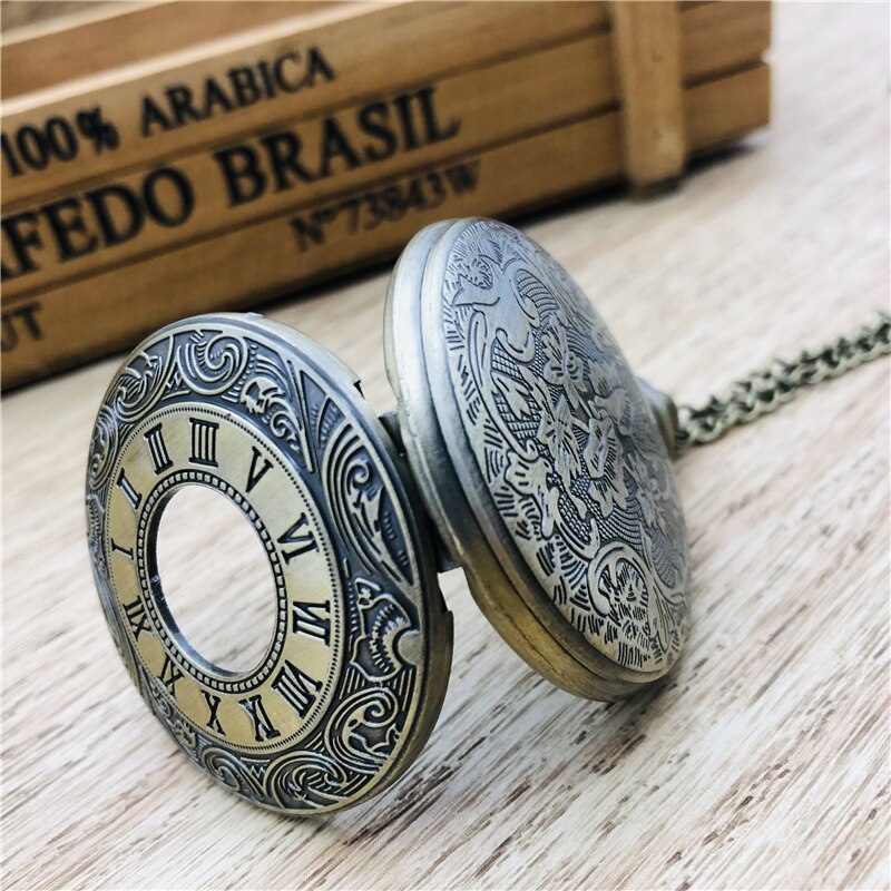 Steampunk Romeinse Cijfers Zakhorloge Mannen Vrouwen Hollow Case Vintage Fob Pocket Horloges Met Hanger Ketting Cep Saati