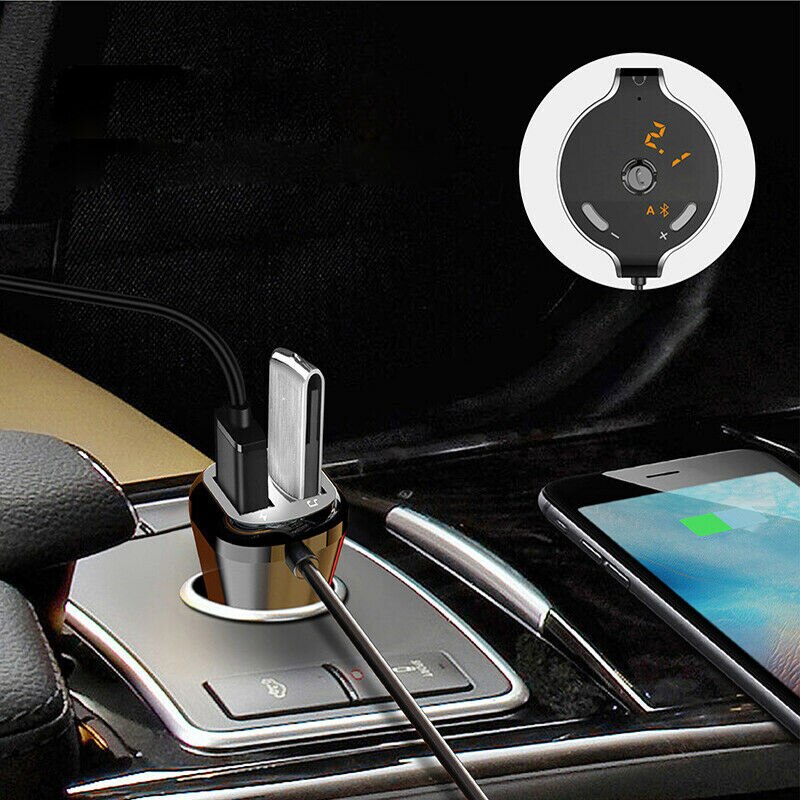 Q8S HD Multi-Function Car Bluetooth Hands-Free MP3 Player AUX Dual USB with Line