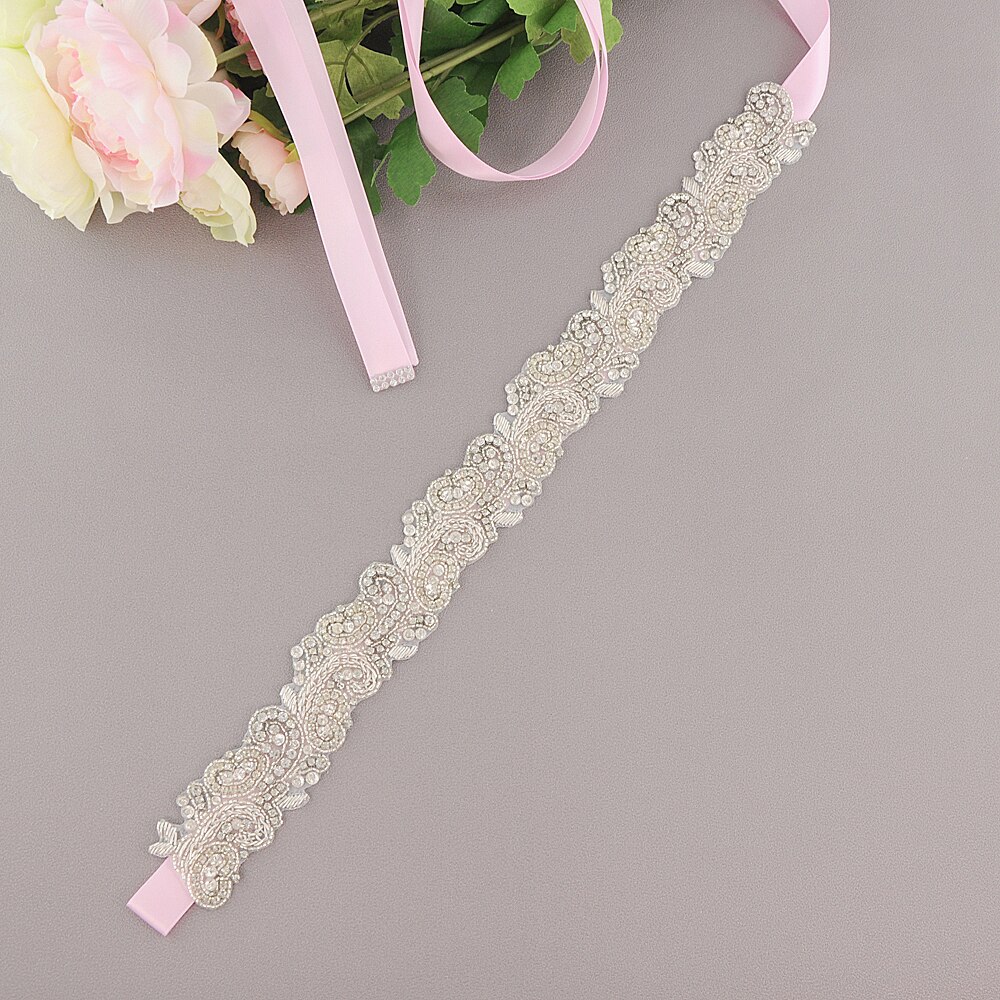 ZMS365 Braut Zubehör Hochzeit Gürtel Braut Gürtel Hochzeit Zubehör Mariage Schärpe Gürtel für Abendkleider Brautjungfer Gürtel: Rosa