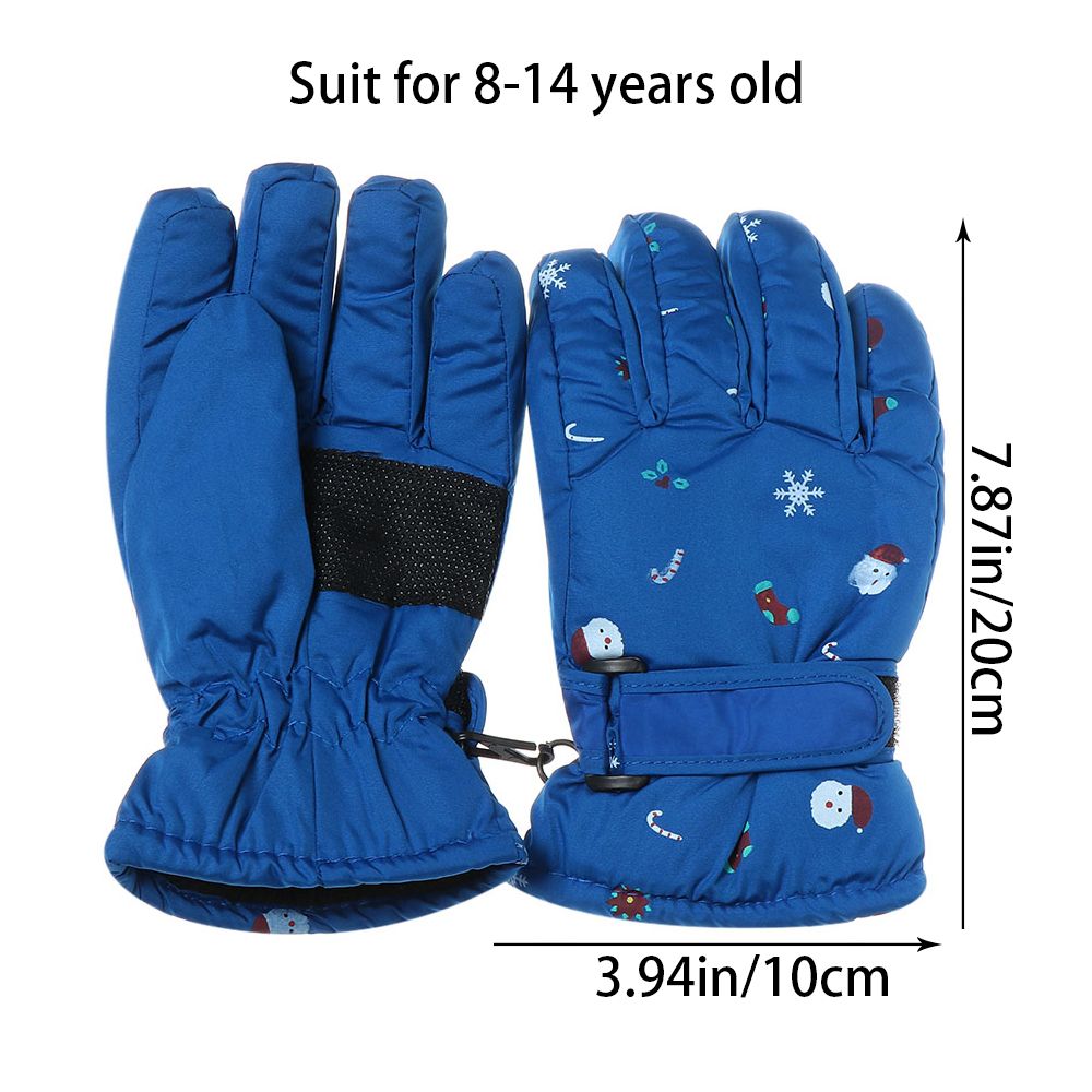 1 Paar Kinderen Ski Handschoenen Lange Mouwen Wanten Winter Winddicht Waterdicht Dikke Warm Antislip Herten Konijn 7-14 Jaar Oud