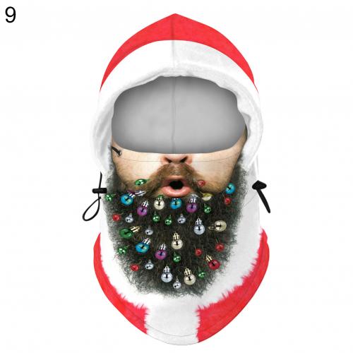 Kerst Digitale Afdrukken Volwassen Unisex Kerst Digitale Afdrukken Winter Winddicht Skiën Warm Hooded Gezicht Cover: 9