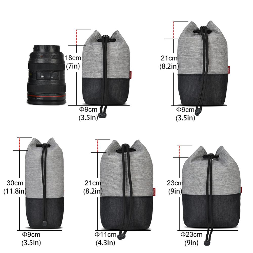 Vanntett kamera linse bag polstret etui deksel myk veske poser til nikon kanon sony panasonic fujifilm olympus tamron sigma tokina