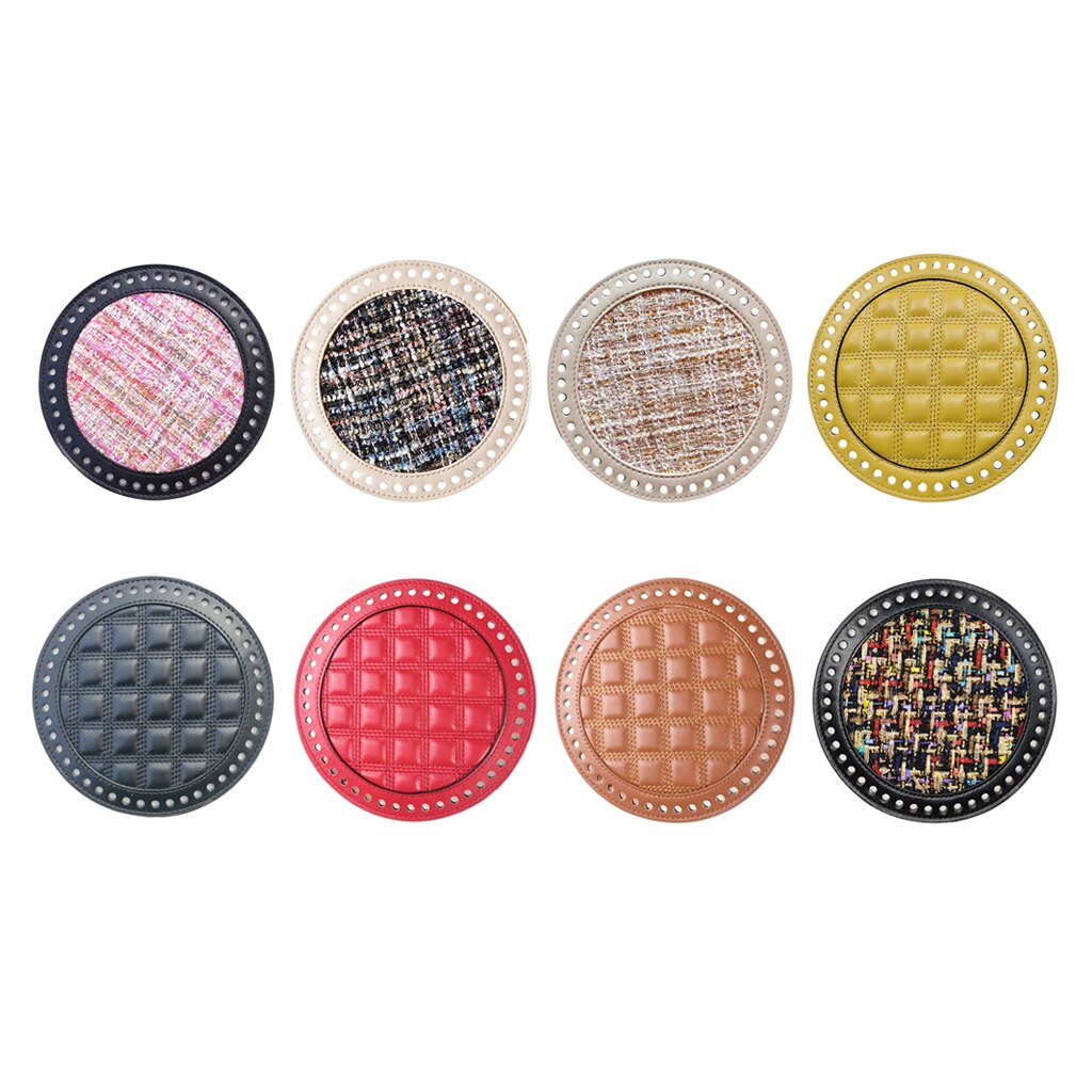 DIY Crochet Bag Nail Bottom Shaper Pad Leather Bag Weaving Bag Insert Cushion PU Base Round