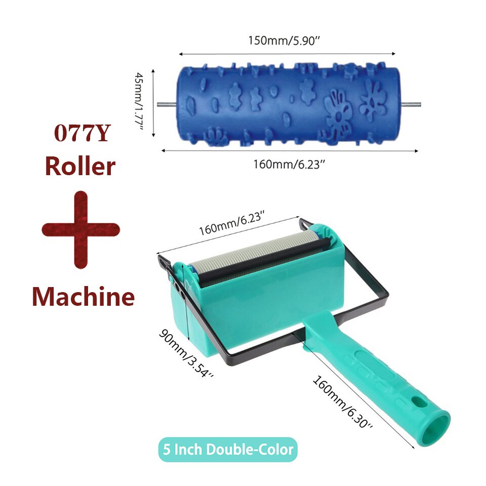 Wall Decoration Paint Roller 5" Rubber Brush Tools Roll For Wallpapering Room House Wallpaper Modern Decor Painting Machine: 077 Roller Machine B