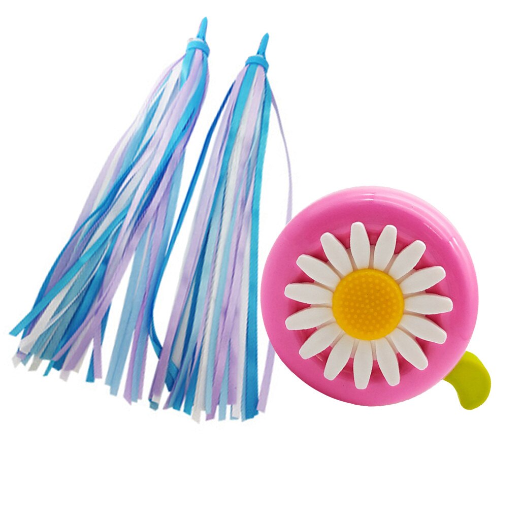 2 Pack Kid's Rainbow Scooter Handlebar Streamers And 1 Pack Kids Bike Bell #D: F