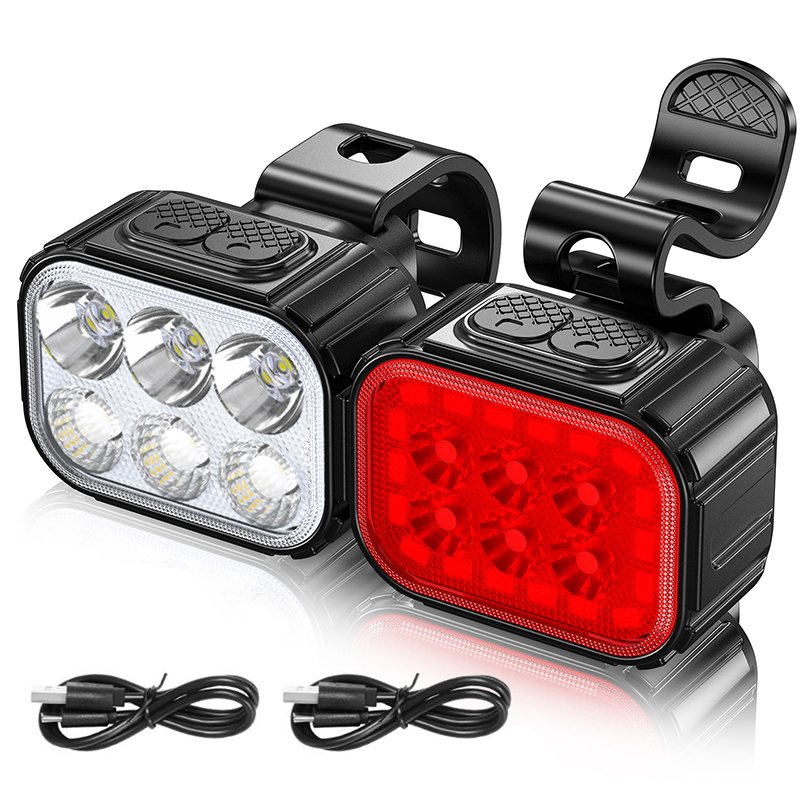 Bike Light Q6 LED Bicycle Front Rear lights USB Charge Headlight Cycling Taillight Bicycle Lantern Bike Accessories Lamps: Red