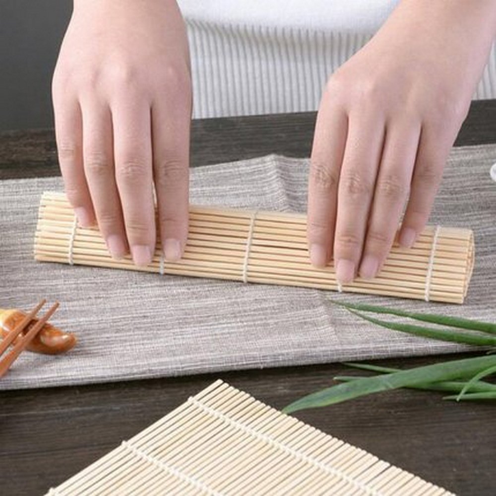 DIY bambusowa mata robić Sushi przyrząd kuchenny Sushi rolka nieprzywierająca Sushi kurtyna ręczna maszyna Sushi narzędzie akcesoria robić gotowania