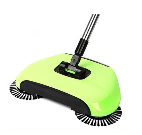 Balayeuse Type de poussée main poussée magique balai pelle à poussière poignée ménage nettoyage paquet main poussée balayeuse vadrouille: Green