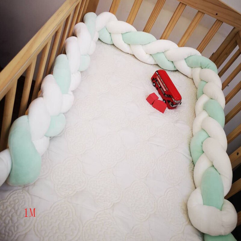 Baby Bed Bumper 1m/2m/3m*12cm*7cm Colors Three-Strand Braid Bumpers In The Ciib Protector Cradle Playpen For Newborn Bedding