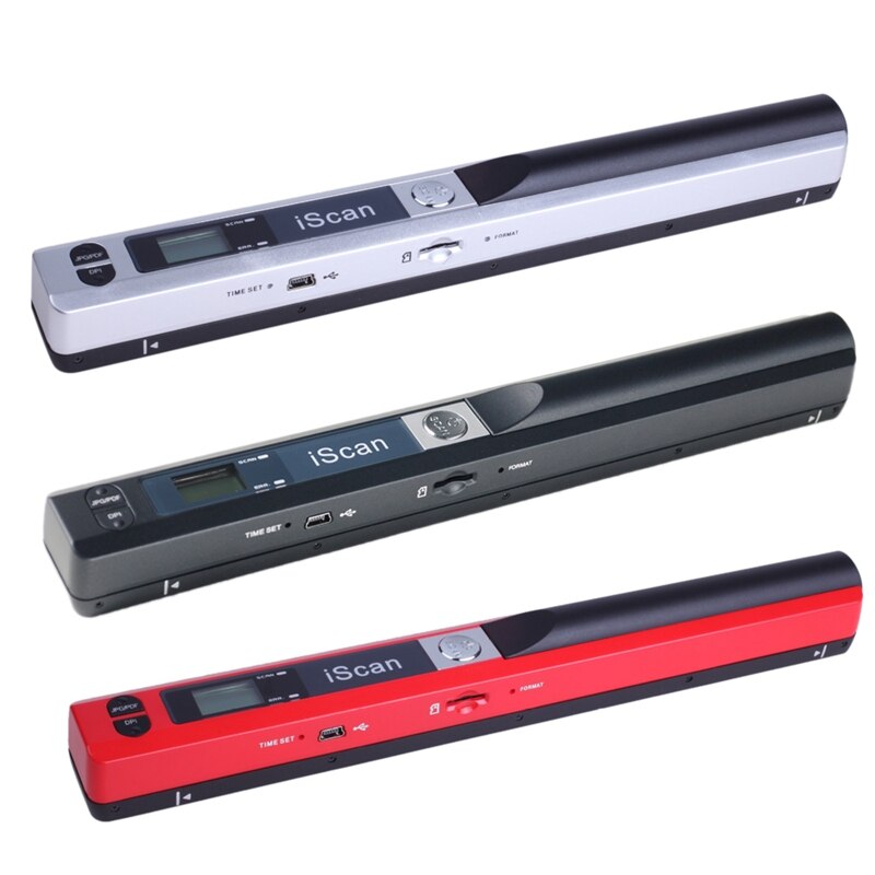 Portable Handheld Document Scanner 227X20X20mm 900 DPI USB 2.0 LCD Display Support JPG / PDF Format Selection