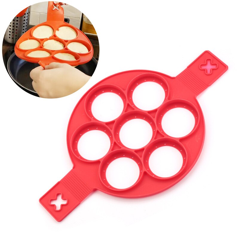 Silikone form pandekage maker nonstick madlavningsværktøj æg forme maker æg komfur pande køkken bage tilbehør: Runde 2