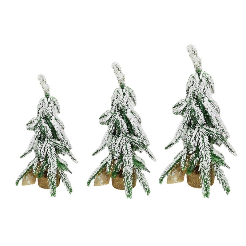 40/50/60cm PE Simulation Cedar Snow Falling Artificial Xmas Tree 2022 Year Ornaments for Christmas Party Indoor Home
