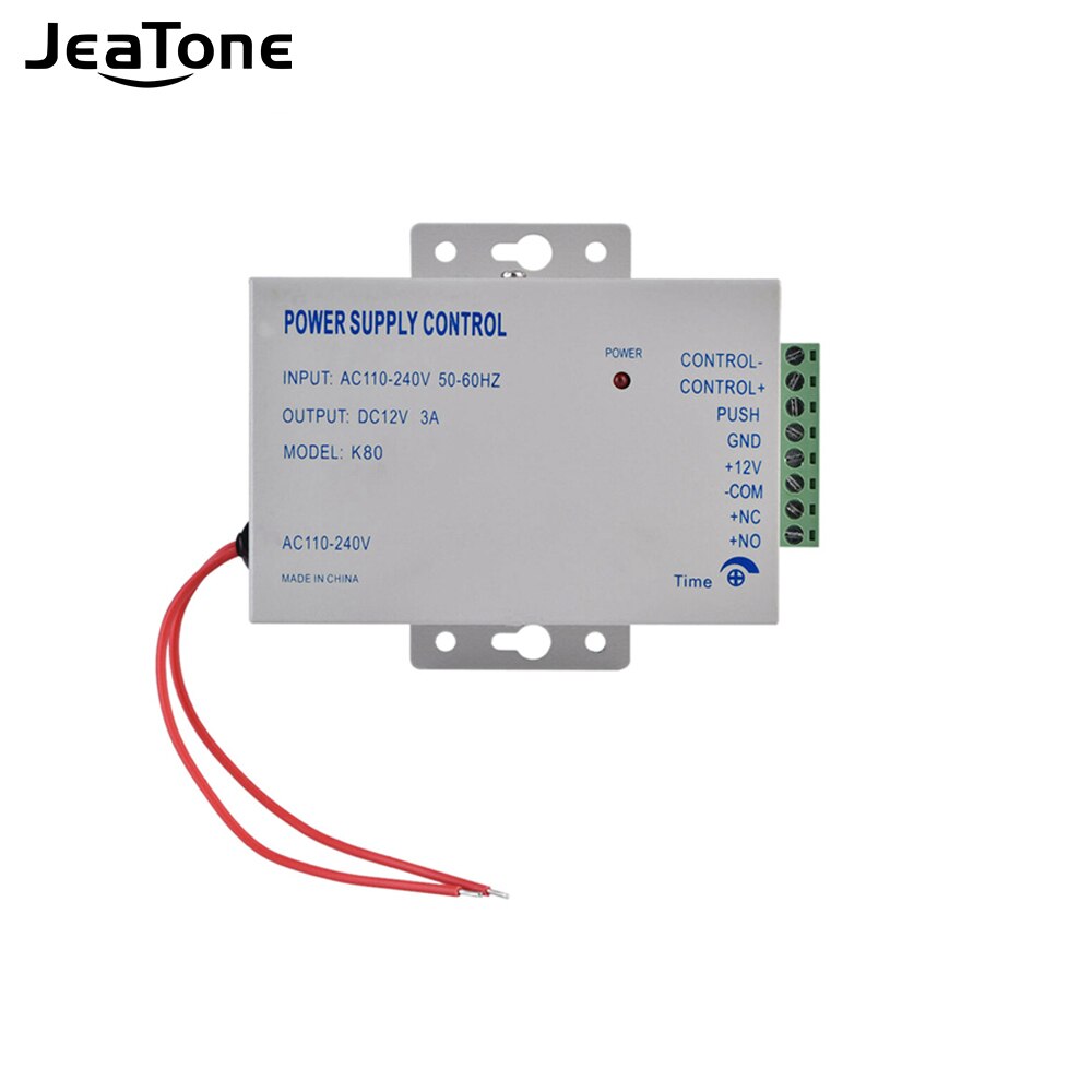 Jeatone Door Access System Electric Power Supply Control DC 12V 3A Miniature Power/Electric Lock Power/Access Control System