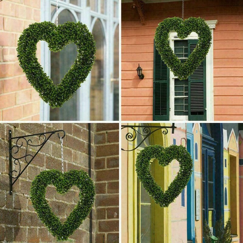 2X Garden Products Topiary Boxwood Heart Topiary Door Hanging Love Heart Home Decor