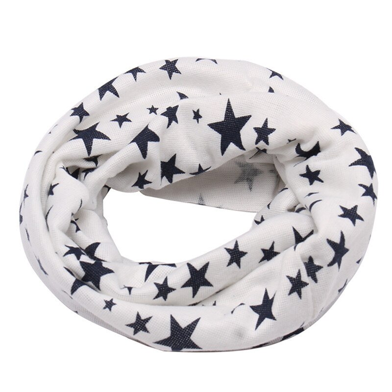 Kids Star Print Scarf Children Warm Cotton Scarf Boy Girl Scarf Shawl Winter Neckerchief Children Solid Soft Scarf Collar Neck: White