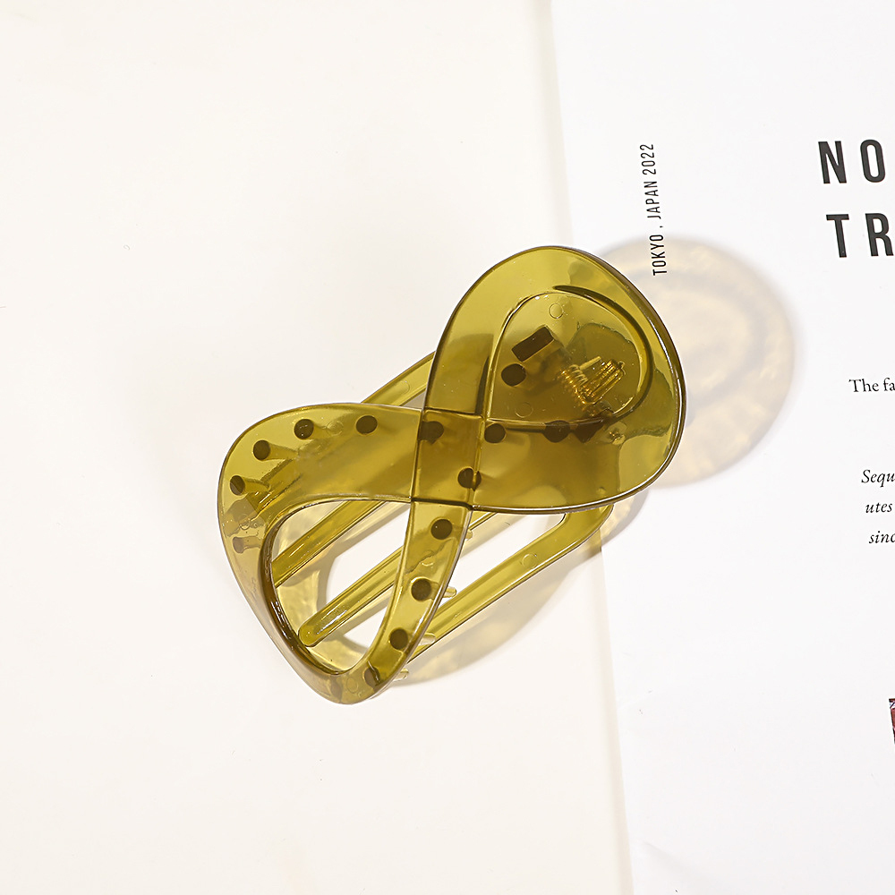 Trend PC Hair Clip Simple 8-shaped Infinity Styling Holder Shark Hair Claw Clip Hair Accessories For Women: Pink