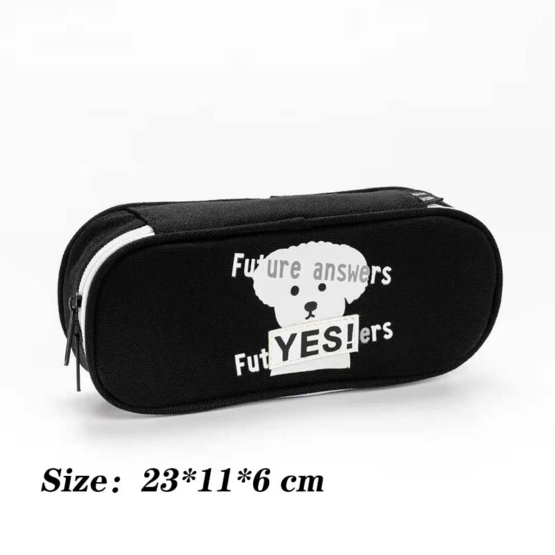 Große Kapazität Nette Leinwand Bleistift fallen Schule Stift fallen Liefert Bleistift Tasche Bleistifte Beutel Schreibwaren 。: ja Hund