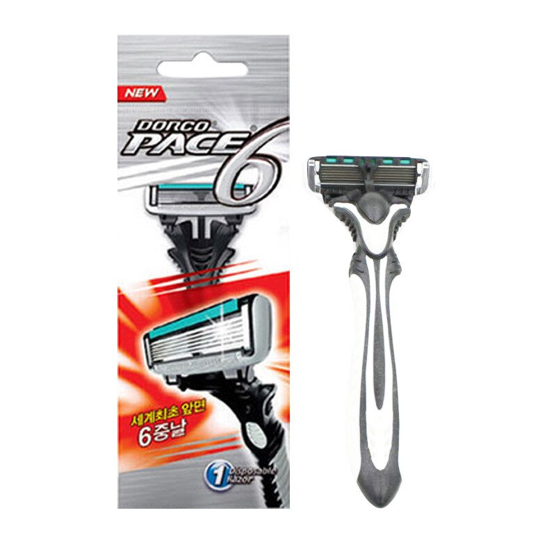 opprinnelig dorco tempo 6 -etterslep blader barbermaskin til menn barbermaskin manuell barbering til menn barberhøvler med originalt håndtak barberhøvel: 1 stk