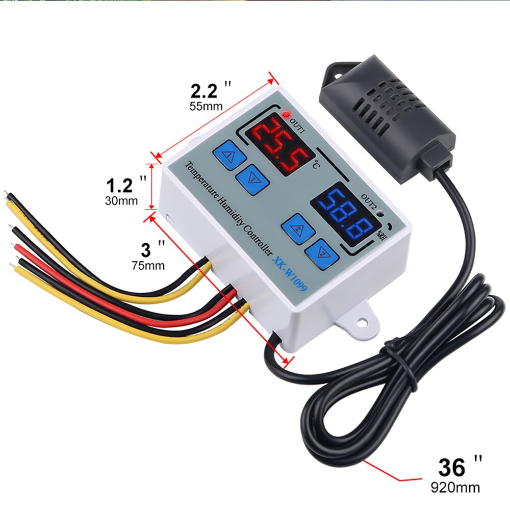 Dual Digital Temperature Humidity Controller Home Fridge Thermostat Humidistat Thermometer Hygrometer XK-W1099