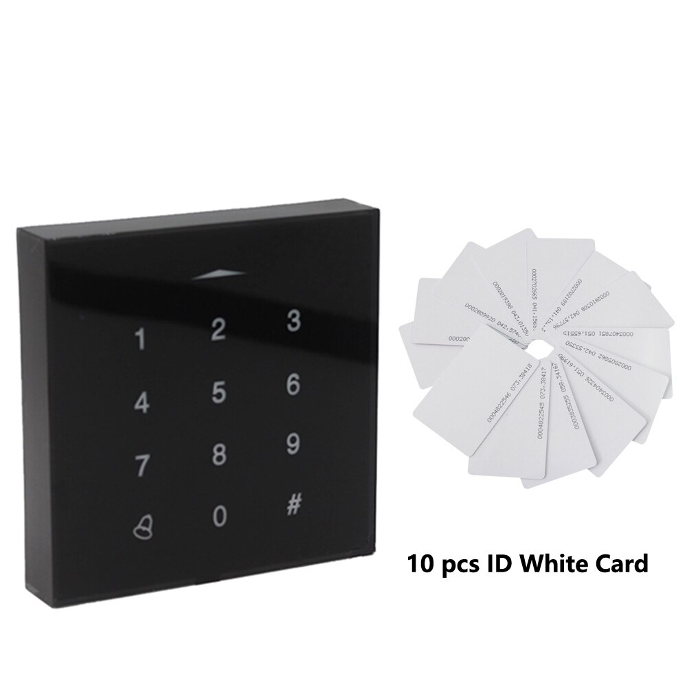 Backlight Touch Toegang Controler 125 Khz Rfid Card Access Control Keypad Em Kaartlezer Deurslot Opener Wiegand 26 Uitgang: T8 and 10  ID cards