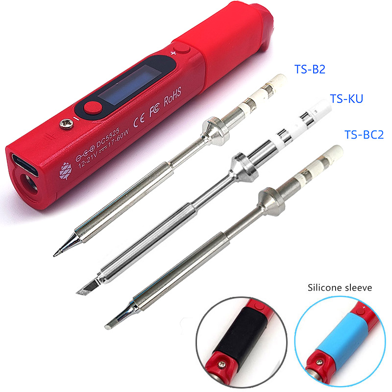 Pine64 Intelligent Constant Temperature Type-C DC5525 Portable Electric Mini Smart Soldering Iron Pinecil B2 BC2 KU C1 Tip
