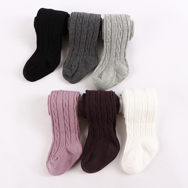 Barn baby jenter tights knehøy bomull lang varm tights barn småbarn strømpebukse benvarmer tights 0-24 måneder