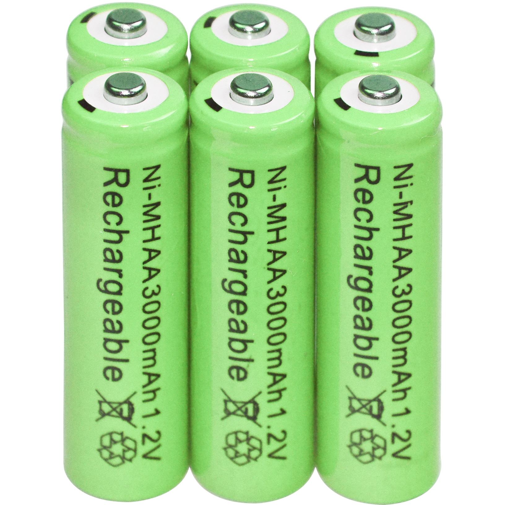 20pcs AA 1.2V 3000mAh NiMH 1.2v Rechargeable Batteries Green battery Garden Solar Light LED flashlight torch