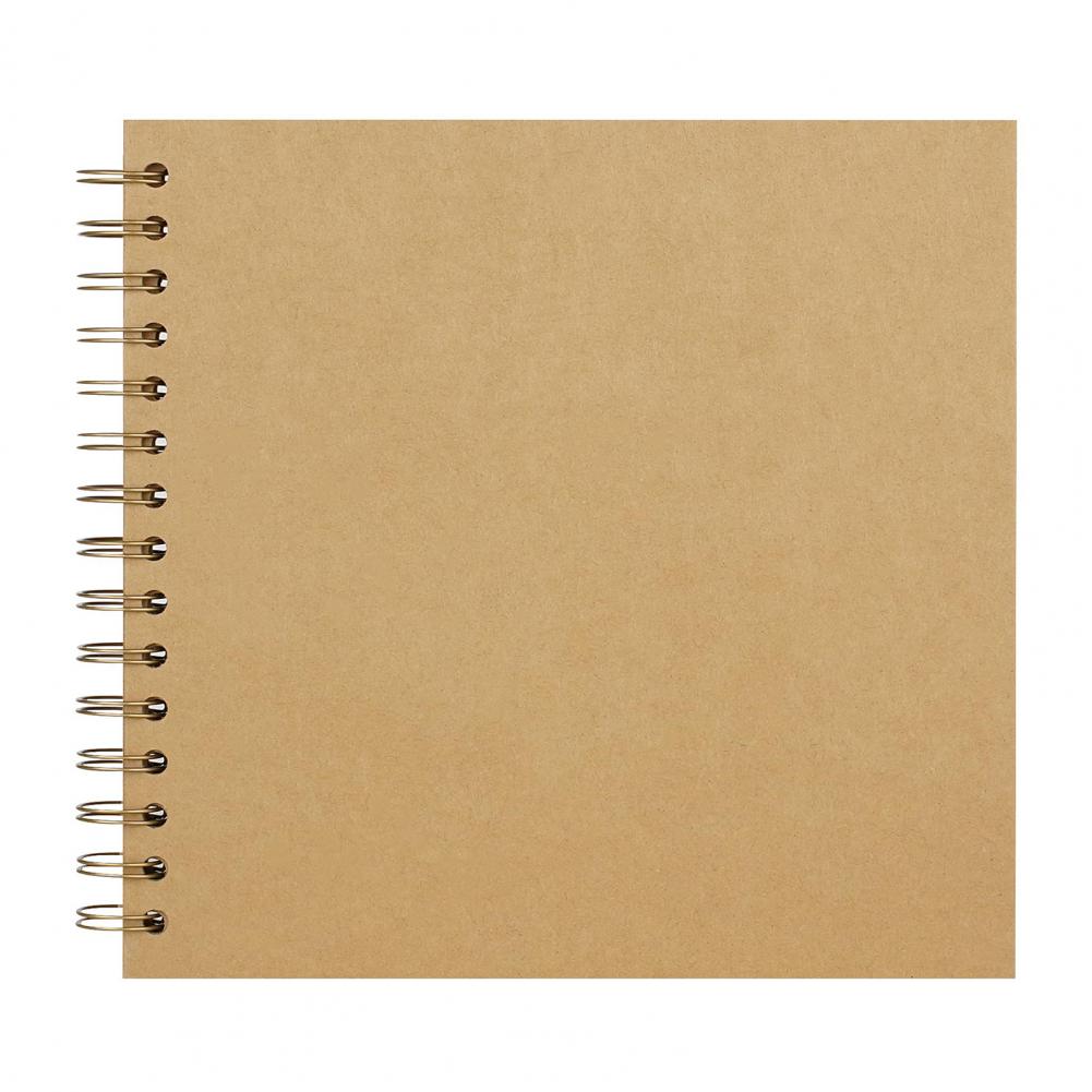 7-Inch Scrapbook Photo Album 40 Pages Twin-wire Binding DIY Hard Cover Spiral Wedding Travel Baby Shower Children Family Anniver: Brown