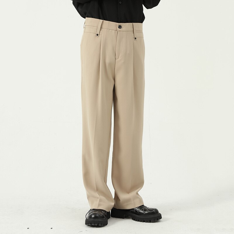 IEFB Men&#39;s Wide Leg Suit Pants Spring Korean Trend Loose Straight Trousers 2022 Medium Waist Casual Long Pants Y9500