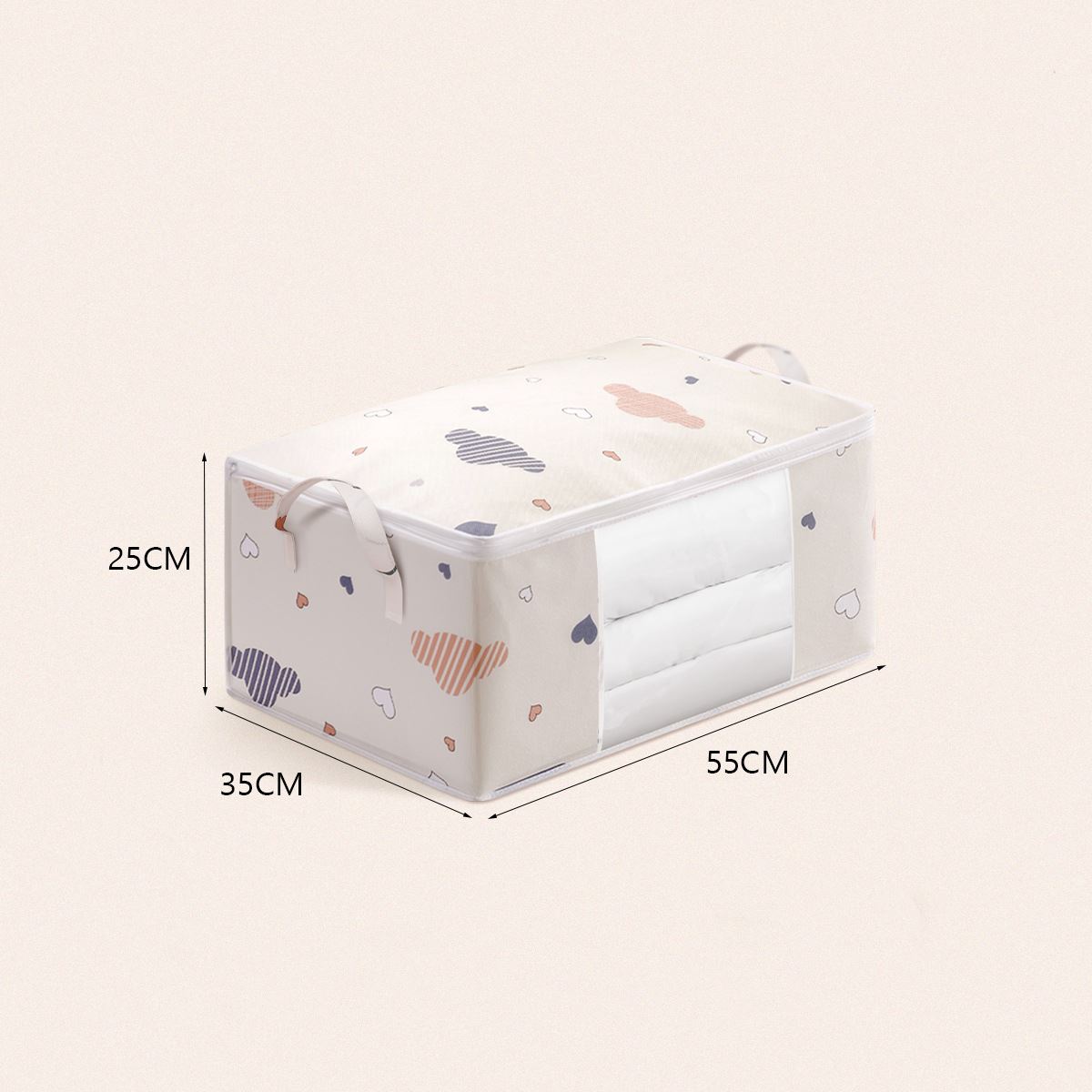 Folding quilt Clothes storage bag Organizer bag Storage bag Dustproof under-bed storage Wardrobe storage Wardrobe storage: white trumpet