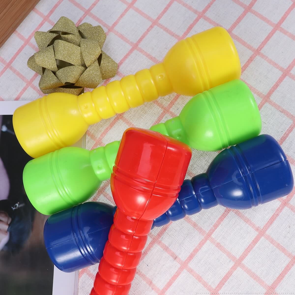 4 Pcs Plastic Dumbbells Ergonomic Children Kindergarten Morning Exercise Barbells Hand Bar Kids Dumbbells Fitness Equipment