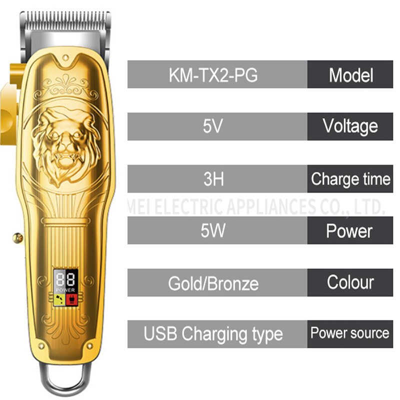 LCD hair trimmer rechargeable cordless hair clipper finishing blending electric hair cutting machine taper lever