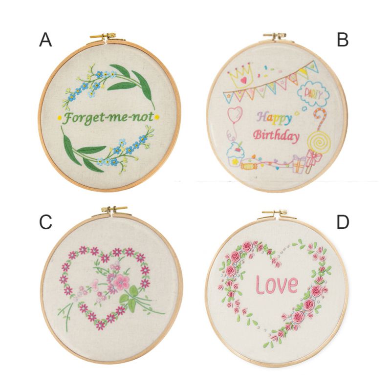 DIY Blume Liebe Stickerei Zubehör Bausätze Hand für Anfänger Kreuz Stich Handwerk Jäzehn Heimat Dekor Anhänger #1