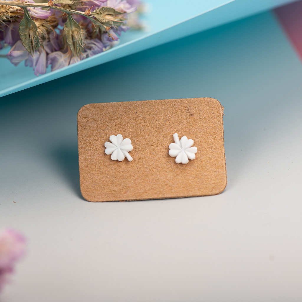 Bos Element Multicolor Kleine Klavertje Vier Keramische Oorbellen Prachtige Porseleinen Accessoires # LY217: Licht Geel Goud Kleur