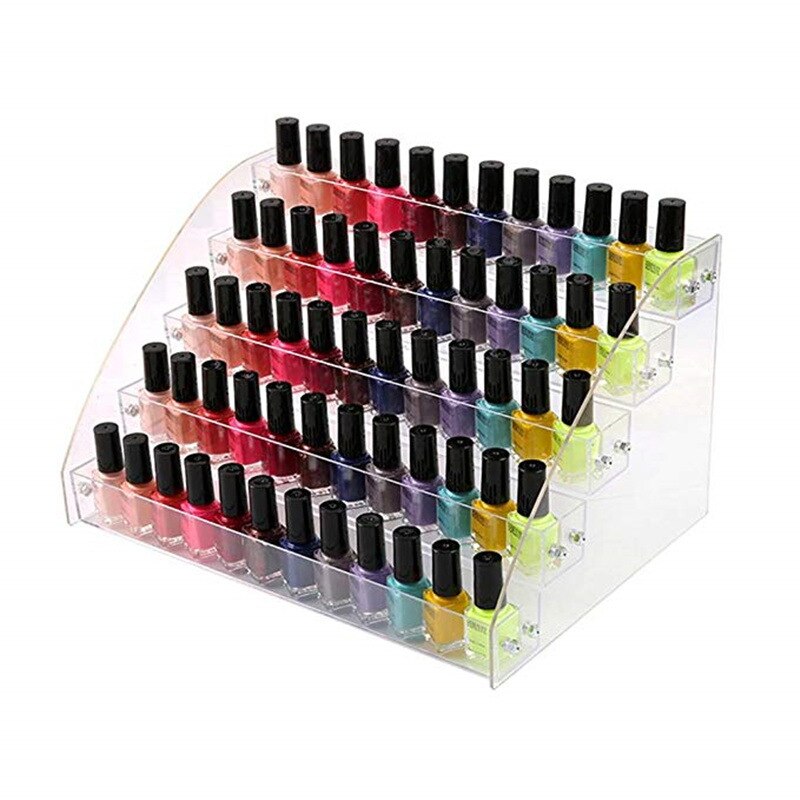 Acrylic Nail Polish Display Organizer Manicure Cosmetics Jewelry Display Stand Holder Clear Makeup Box WJ604