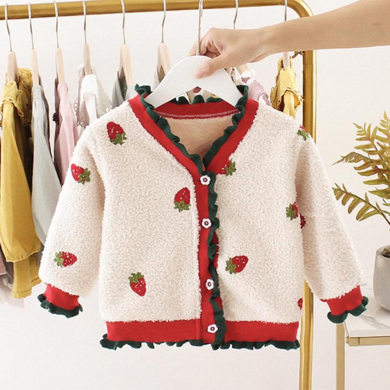 Manteau en coton tricoté pour enfants | Vêtement respirant pour bébés filles, joli coton décontracté quotidien Style occidental, manteau en molleton imprimé