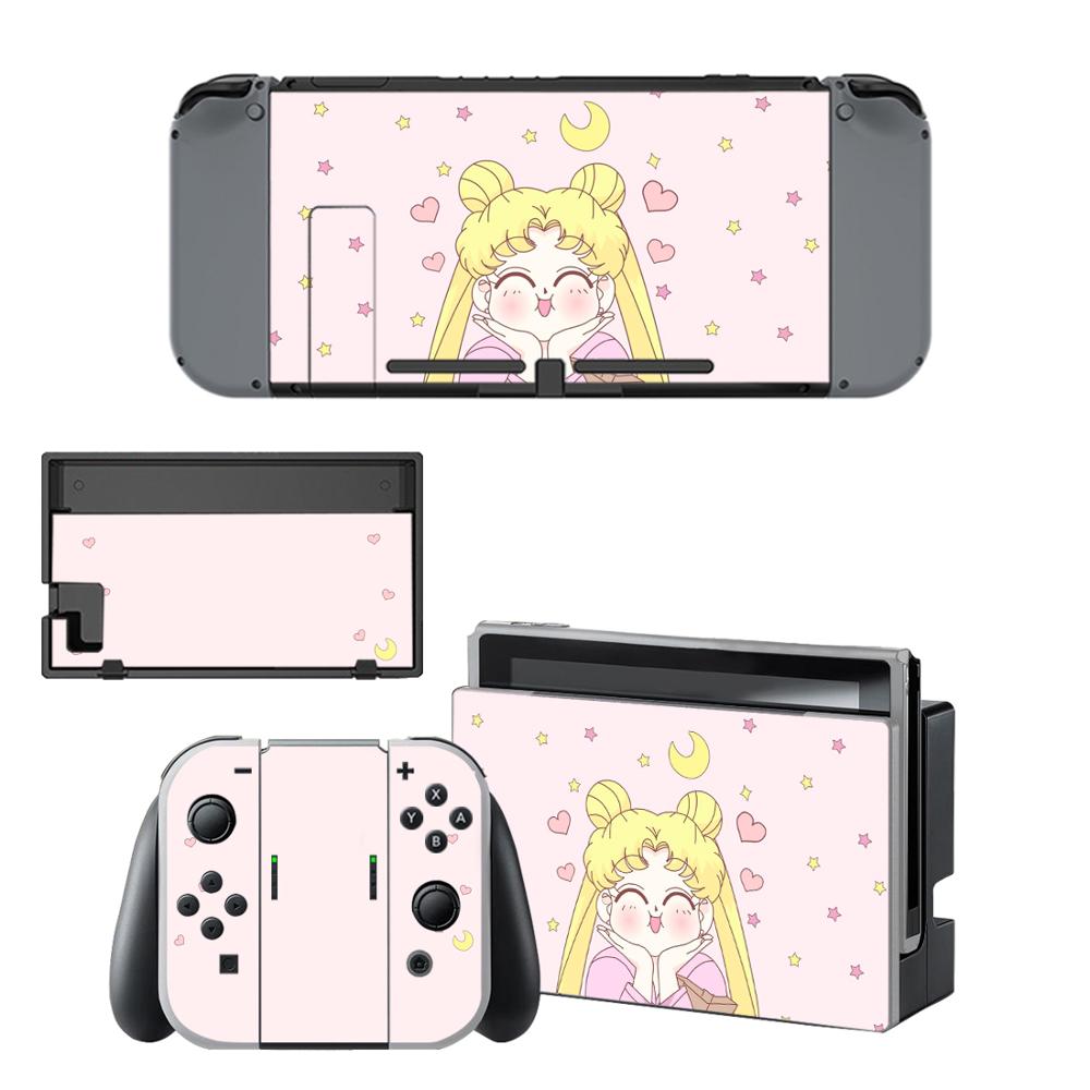 Pegatinas de piel de Sailor Moon para consola NS, pegatinas de vinilo para consola Nintendo Switch: KYSNS0596