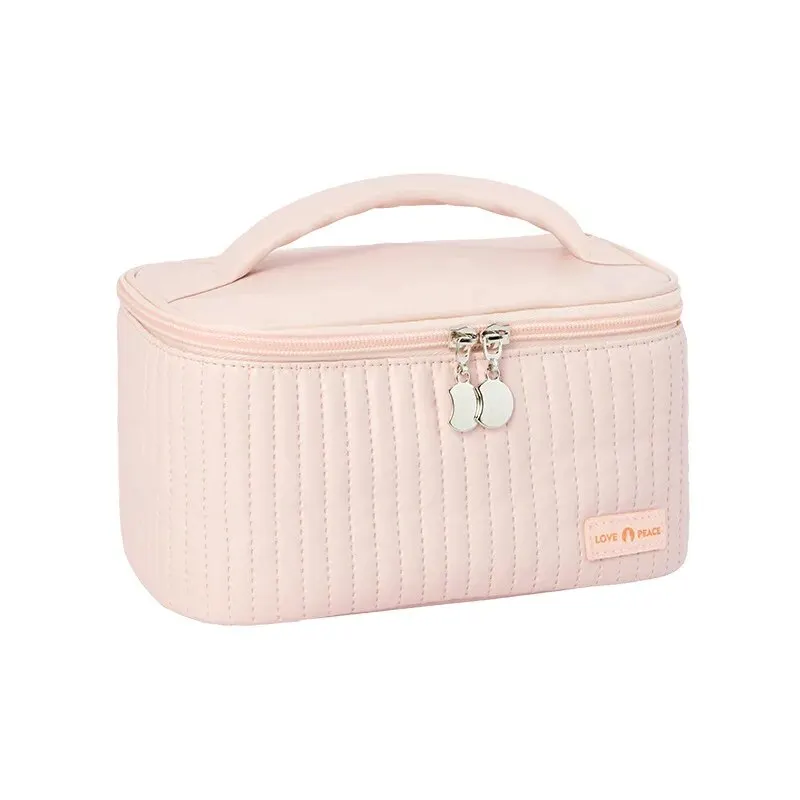 Sacos de maquiagem para mulheres viagem produtos de higiene pessoal bonito casos saco portátil cor sólida organizador de maquiagem caixa saco cosmético neceser couro do plutônio: Vermelho
