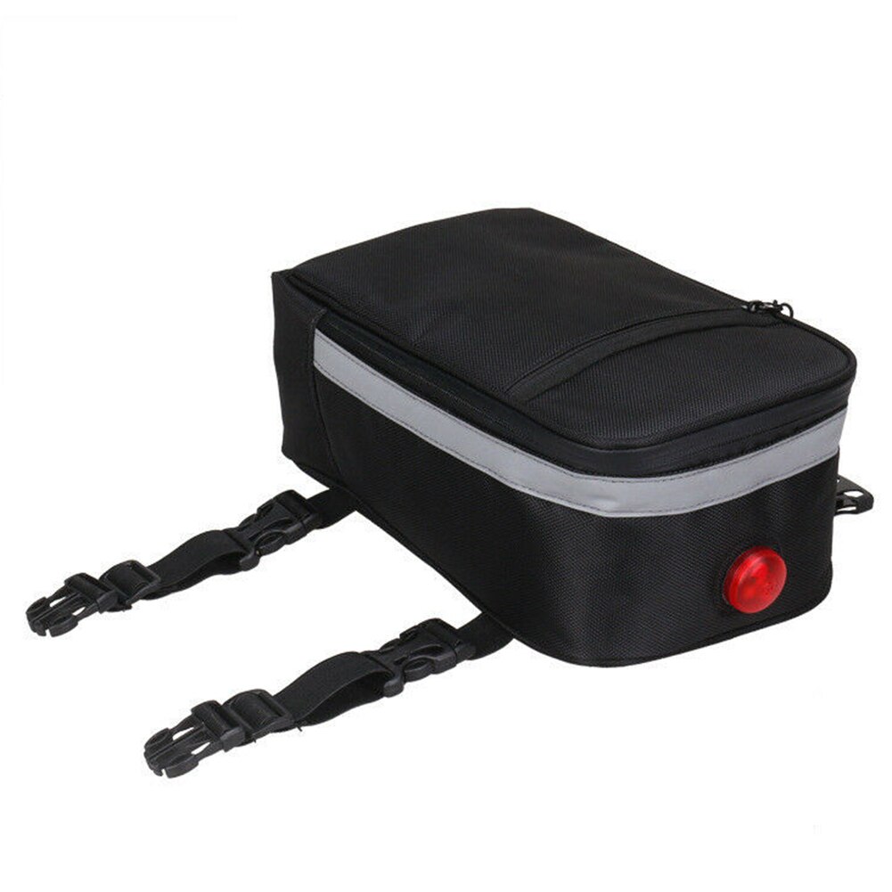 Cykel cykel e-cykel bakre tail rack batteri förvaringsväska väska med led bakljus mobiltelefon hållare väska för cykling