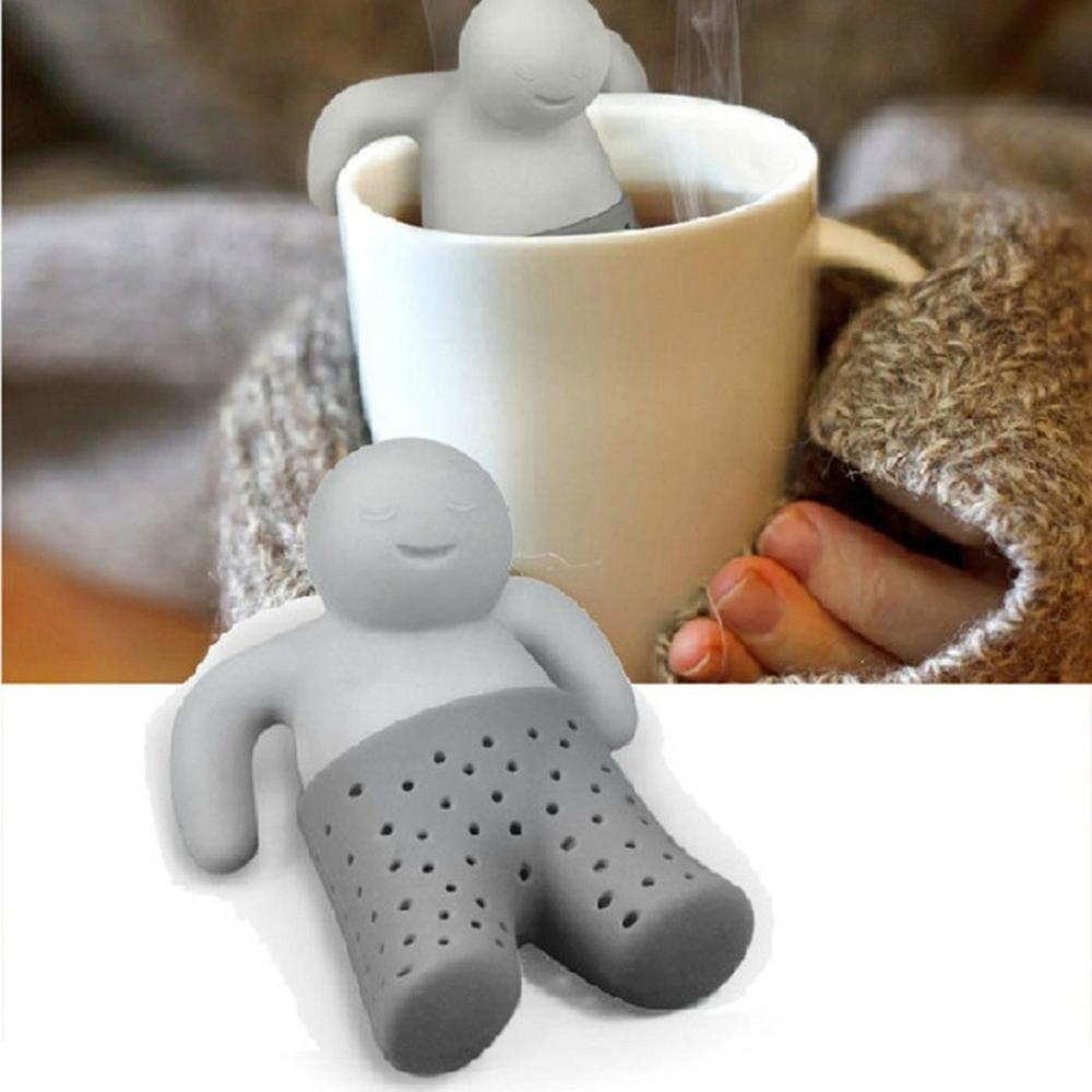 Cute Mister Teapot Silicone Tea Strainer Interesting Life Partner MR Little Man People Tea Infuser Filter Brewing Making Teapot