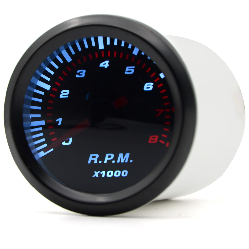 2&#39;&#39; 52mm Universal Smoke Lens Auto Tachometer White LED 0-8000 RPM Gauge Car Meter