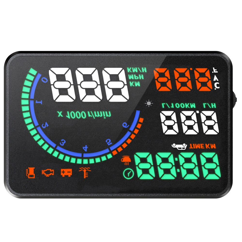I9 Universal Car Head-up Display OBD2 medidores HUD GPS HUD parabrisas proyector sistema de advertencia de exceso de velocidad de consumo de combustible datos