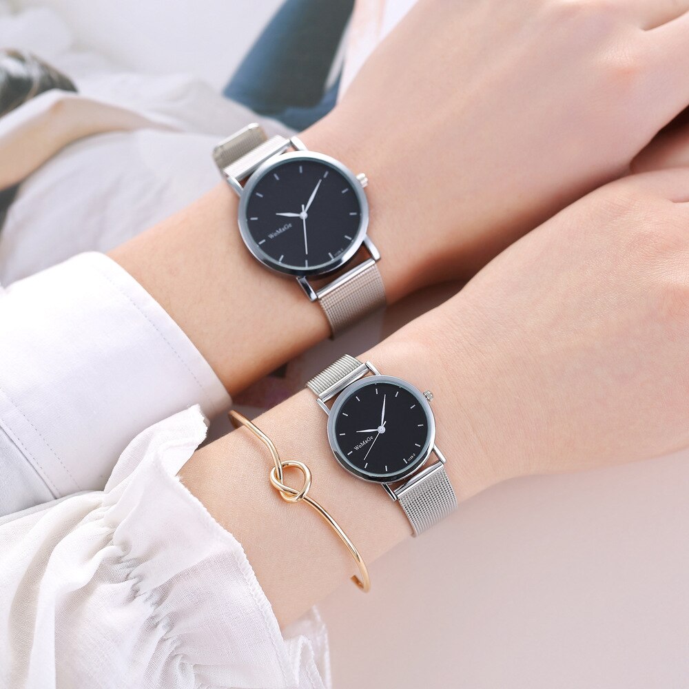 Couple‘s Watch Stainless Steel Quartz Wristwatch Simple Student Watch Men Women Girl Watch Clock Relogio C023