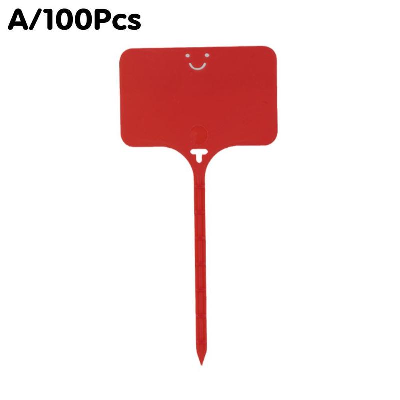 100PCS Garden Plastic Plant Labels T-Type Tags Waterproof Re-Usable Markers Record Plate Flower Vegetables Potted Sign Stakes: A