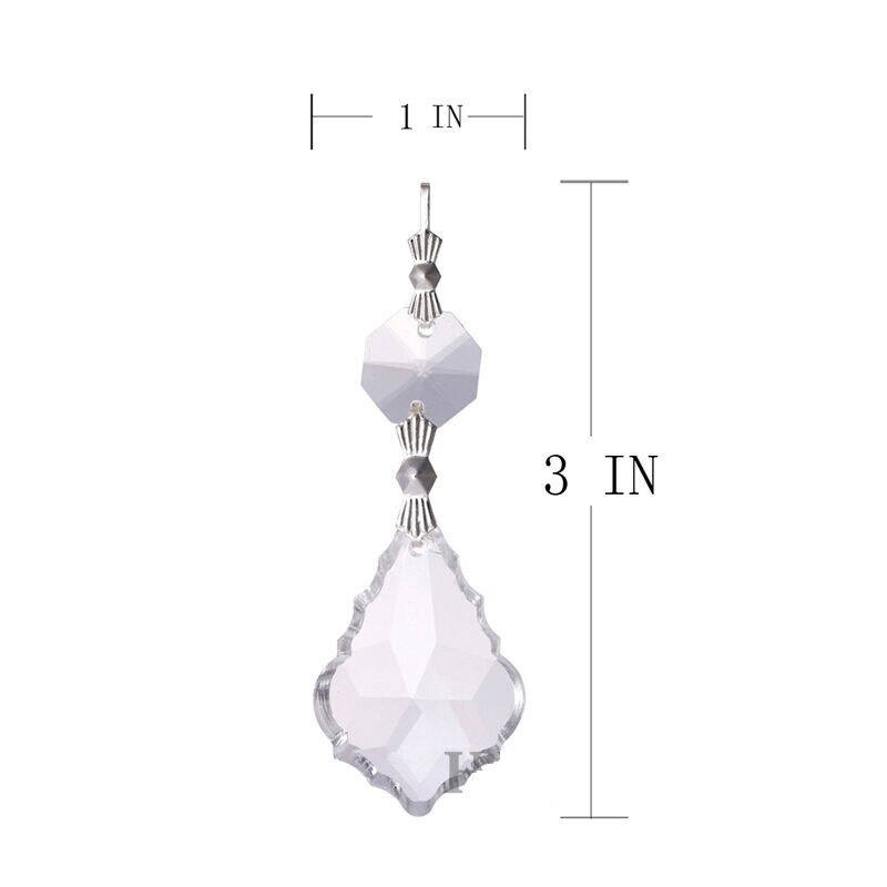 Camal 10Pcs Clear Kroonluchter Kristal Lamp Onderdelen Glas Prisma 38Mm Esdoornblad Opknoping Hanger Suncatcher Party Home Widowns diy