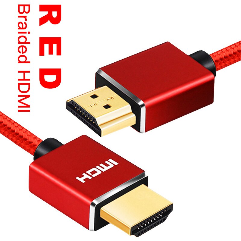 Lungfish HDMI Cable High speed 1080P 3D gold plated cable hdmi for HDTV XBOX PS3 Laptop computer cable 1m 2m 3m 5m 10m 15m 20m: red / 1m